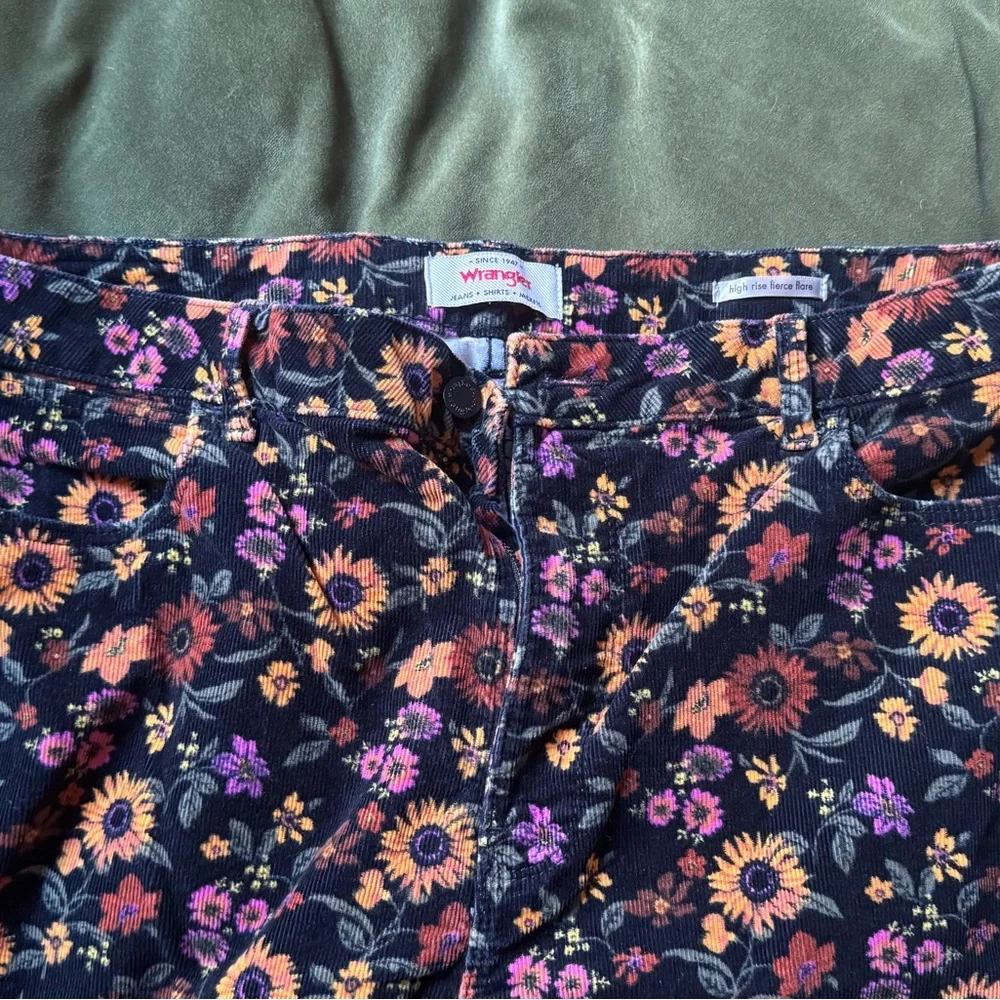 Wrangler Black Floral Boot Cut Pants
